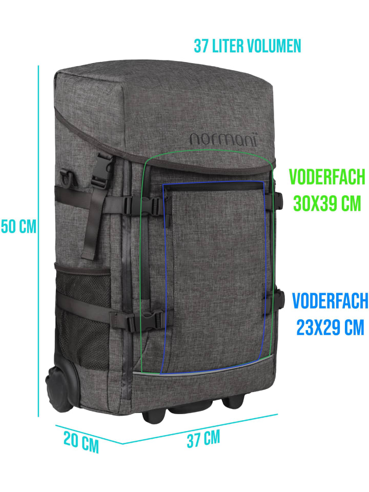 normani Rucksack-Trolley Handgepäck Nara in Anthrazit günstig kaufen onesize