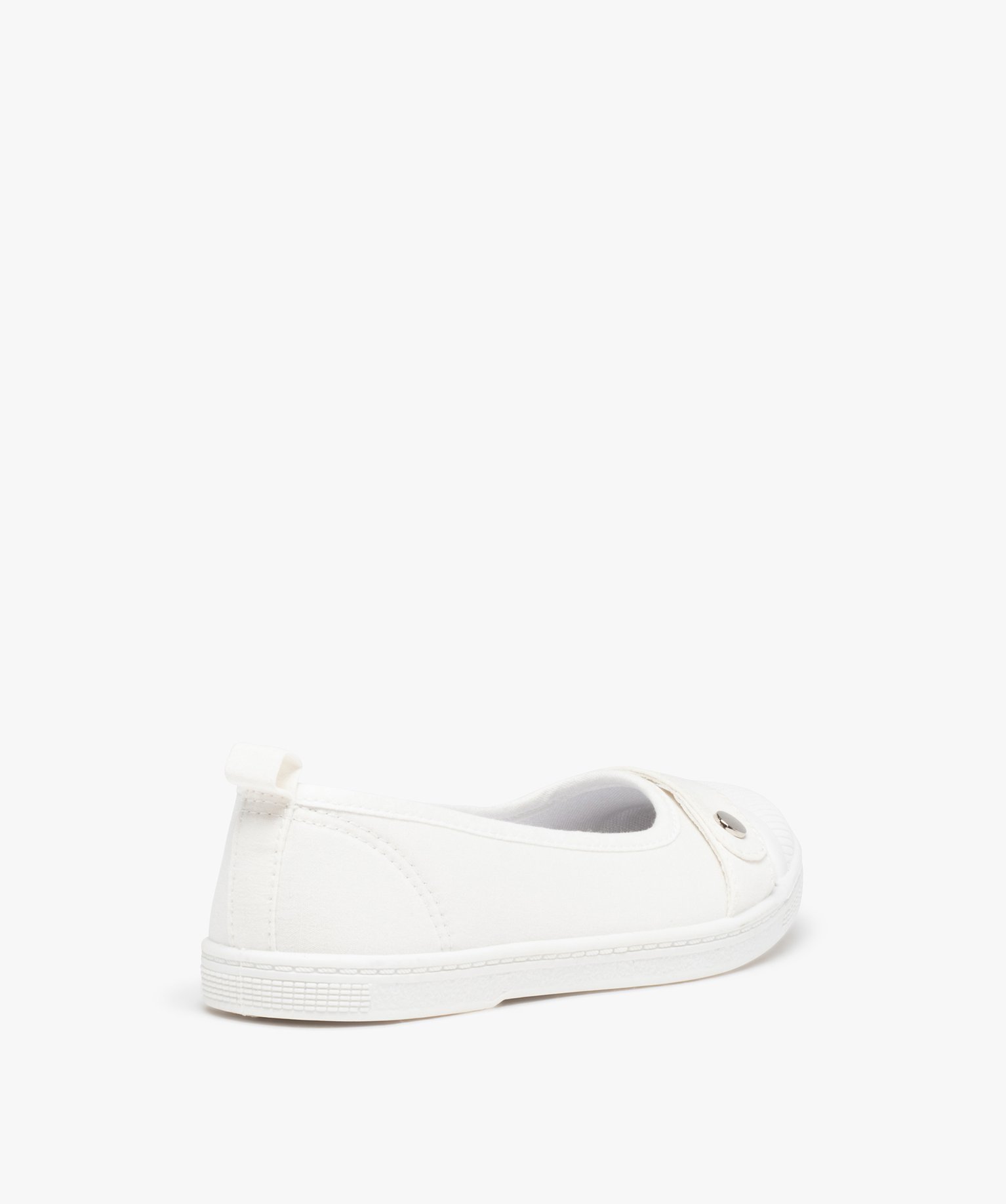 Ballerines fille en toile avec bout renforcé blanc | GEMO