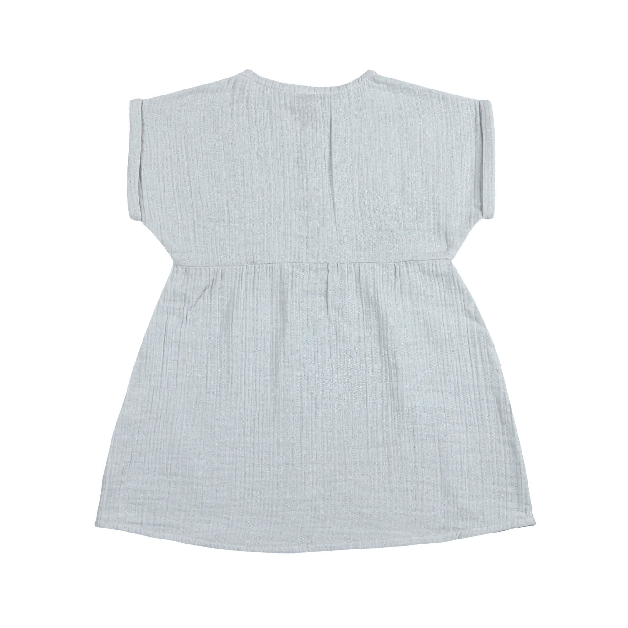 Musselin Kinderkleid - Bio Baumwolle, Blau