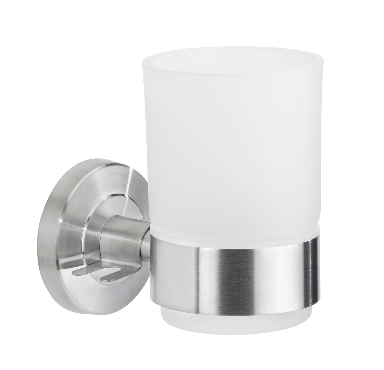Weles AMARE Zahnputzbecher mit Wandhalter, silber