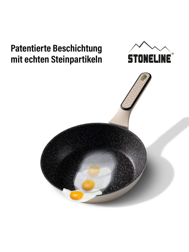 Stoneline Kochgeschirr-Set 11-teilig 18/20/24 | mit Deckeln in Creme günstig kaufen onesize