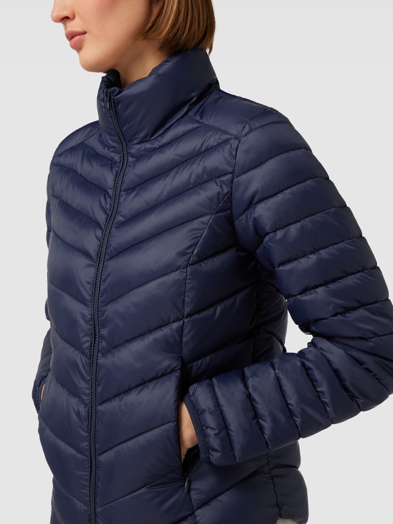 Steppjacke mit Stehkragen in dunkelblau