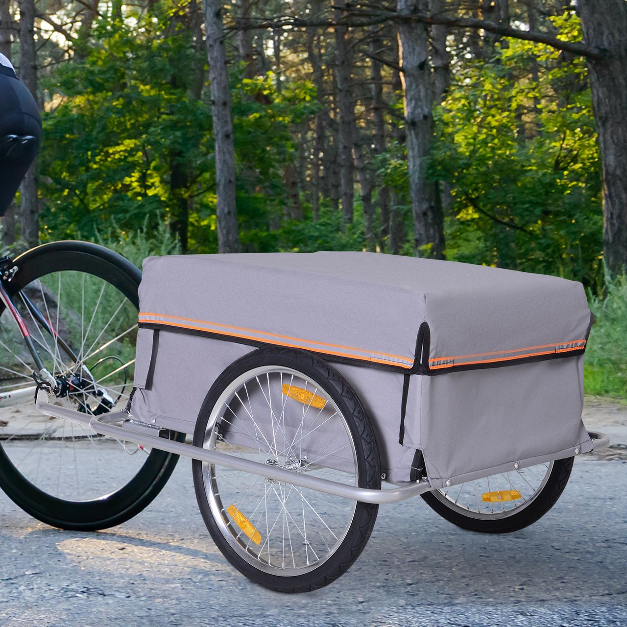HOMCOM Transportanhänger Lastenanhänger Fahrrad Anhänge Fahrradanhänger