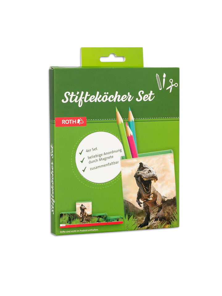 ROTH Stifteköcher Set Tyrannosaurus in Grün günstig kaufen onesize