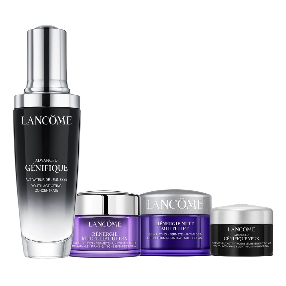 Lancôme Advanced Génifique Coffret Routine Anti-Âge Sérum + Crème Yeux, Crème Jour & Crème Nuit