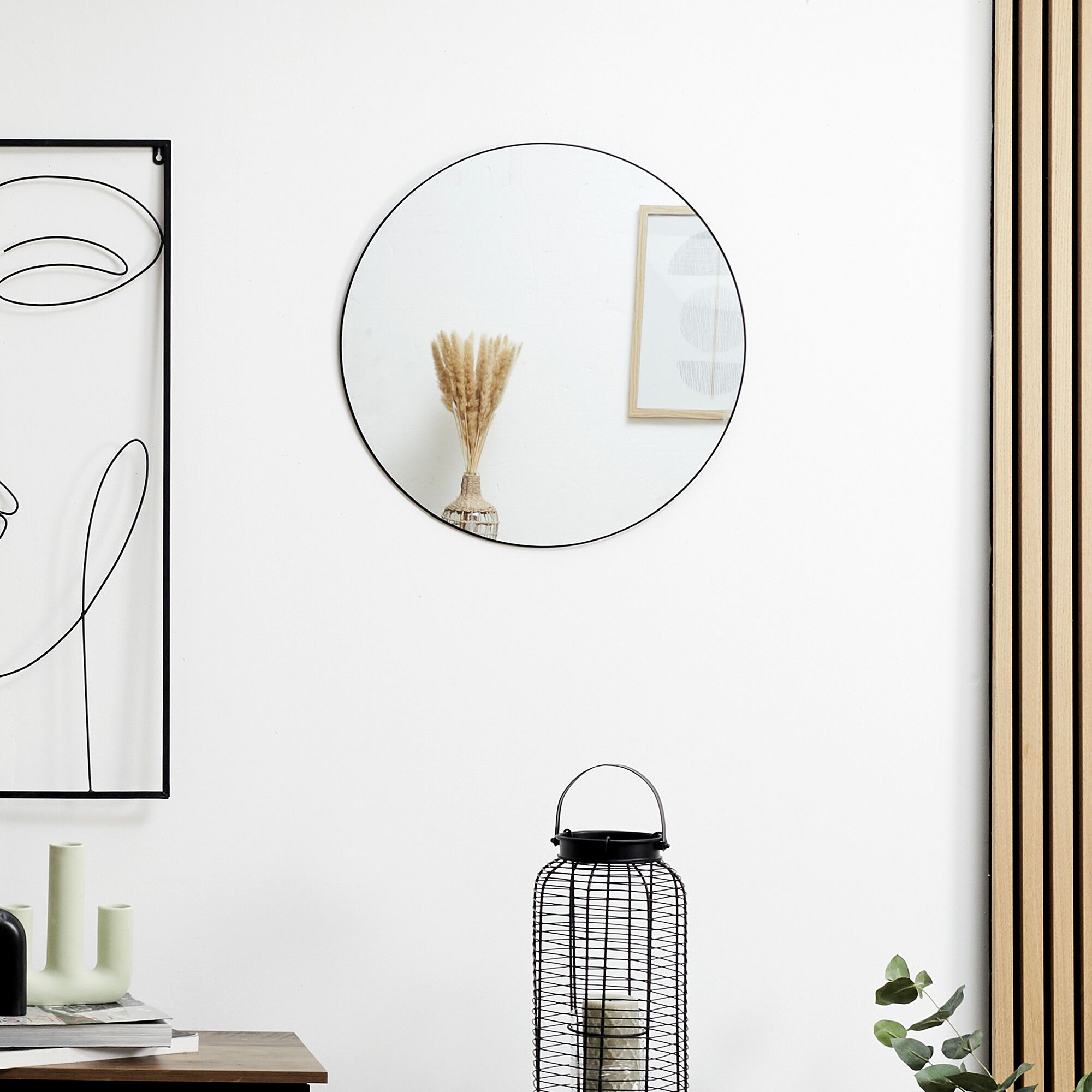Miroir mural rond extra plat