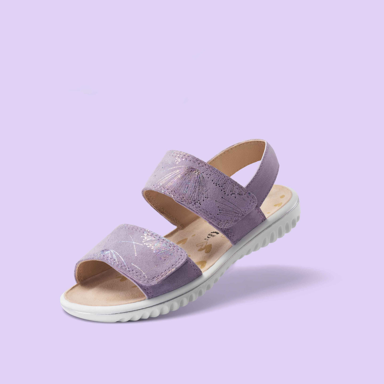 SPARKLE - LilaSandale mit Klettverschluss