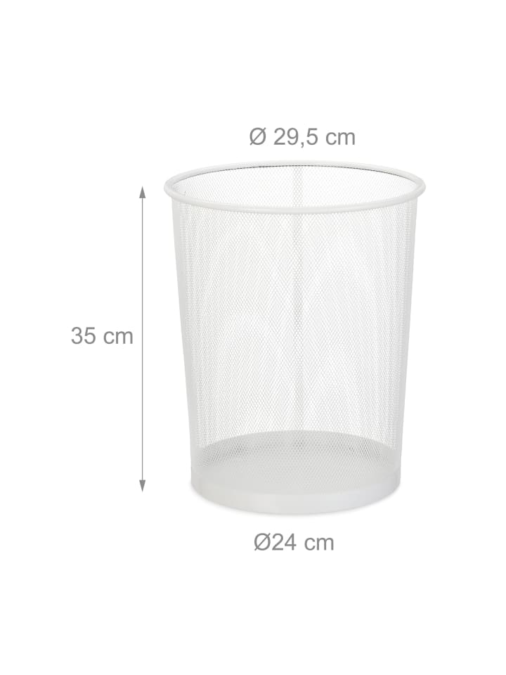 relaxdays Papierkorb in Weiß - Ø 29,5 cm günstig kaufen onesize