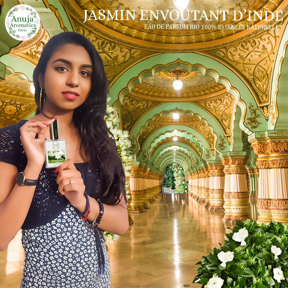 anuja aromatics Jasmin Envoûtant d'Inde Eau de Parfum Bio aux Essences 100 % Naturelles