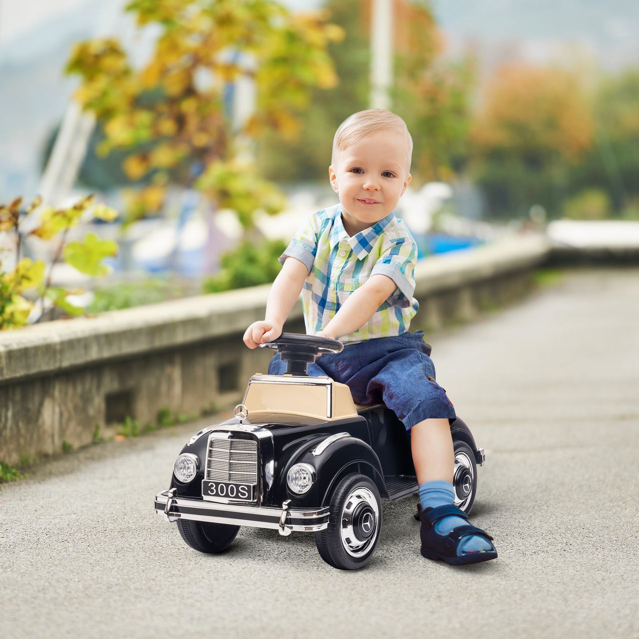 AIYAPLAY Rutschauto, Kinderfahrzeug, Rutscherfahrzeug mit Stauraum, Kippschutz