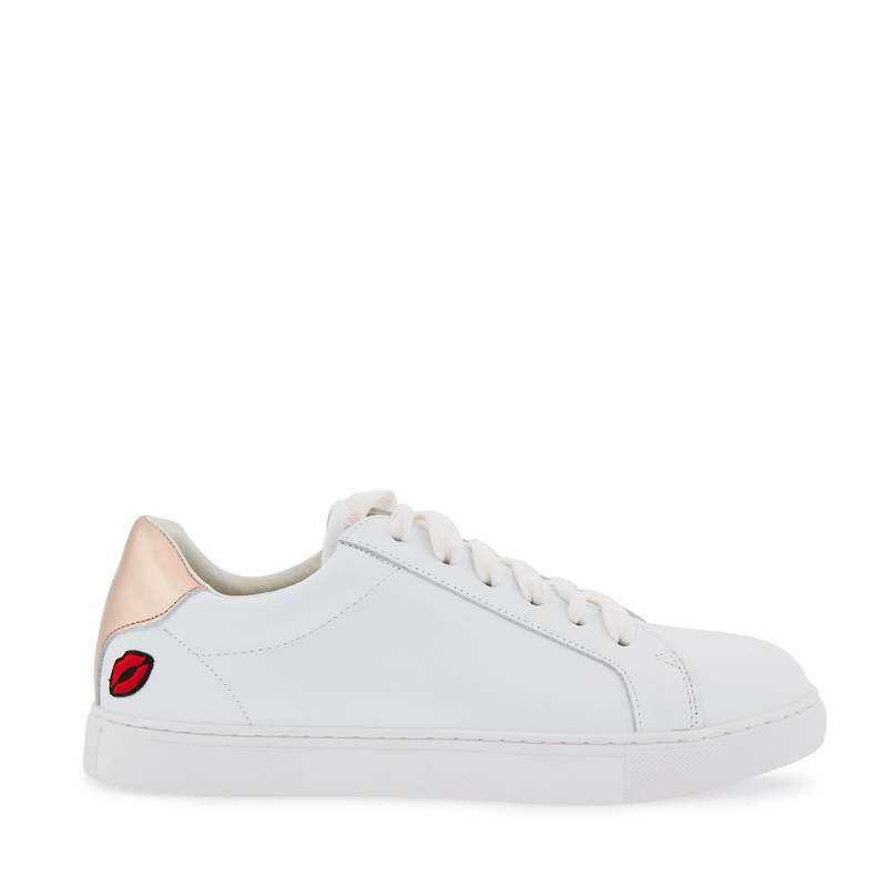 Baskets en cuir Simone petit amour or rose
