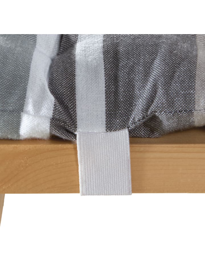 REDBEST buntgewebt, Baumwolle Bierbank-Auflage 2er-Pack in grau günstig kaufen 220 cm