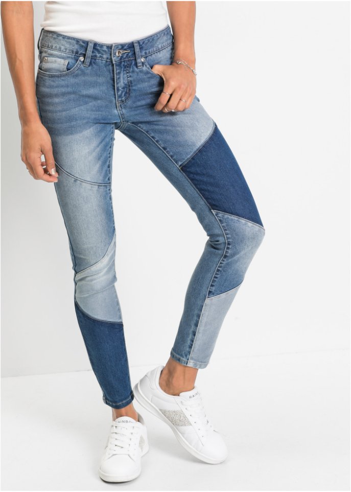 Skinny Jeans mit dreieckigen Einsätzen
