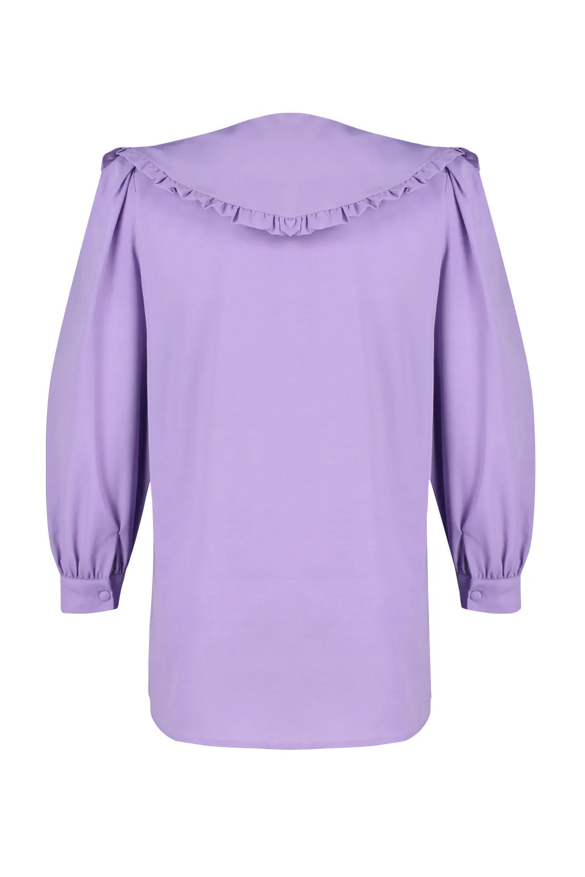 Trendyol Modest  Lilafarbenes Hemd aus gewebter Baumwolle mit Babykragen TCTSS24TG00027