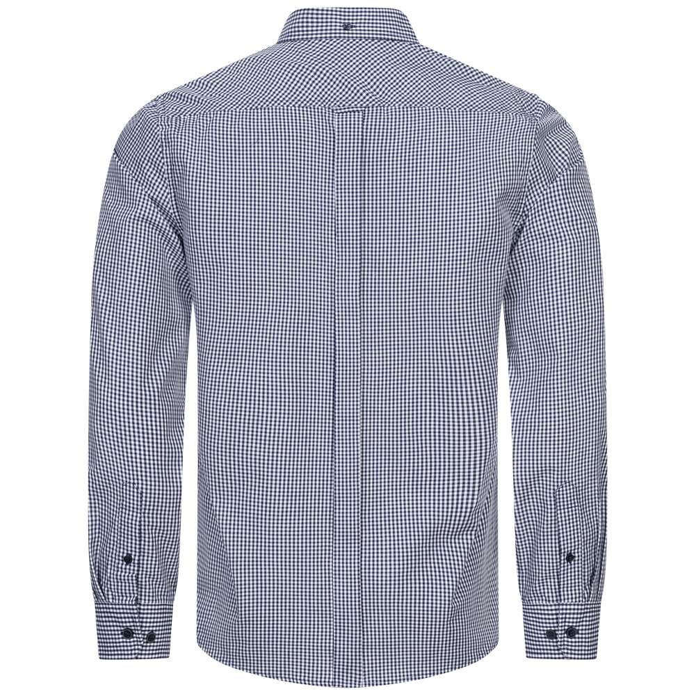 BEN SHERMAN Signature Herren Langarm Hemd 0076522-NAVY