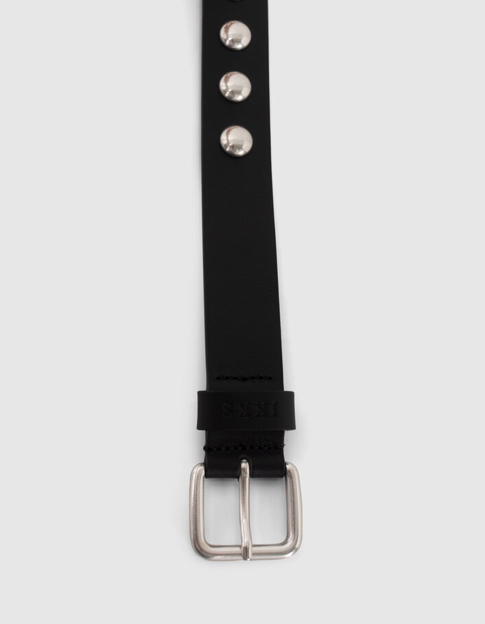 Ceinture noire cuir maxi clous Femme