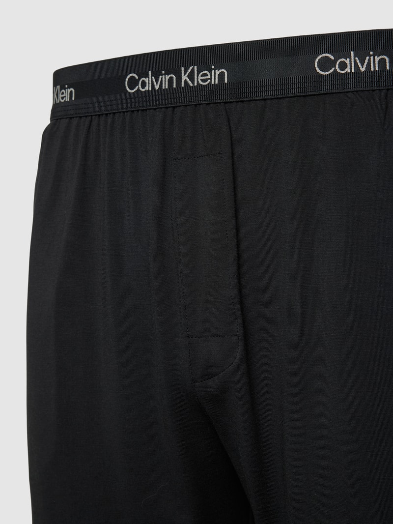 Pyjama-Shorts mit Label-Details in schwarz