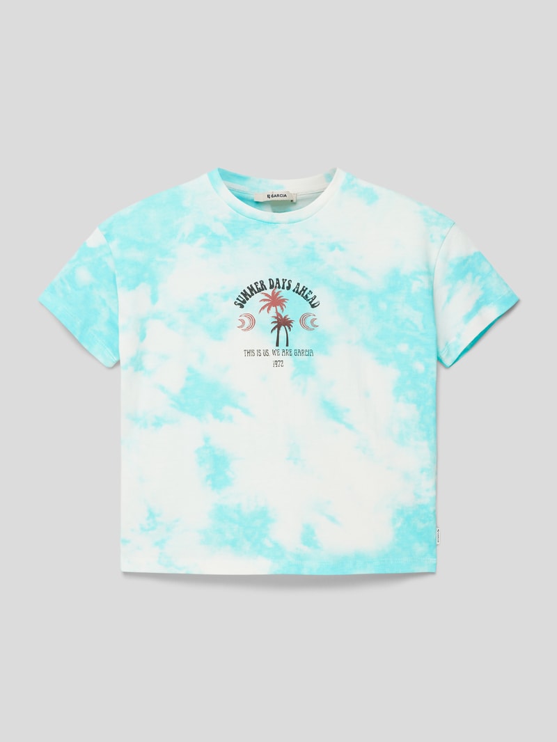 T-Shirt mit Statement-Print Modell 'MARGIN' in hellblau