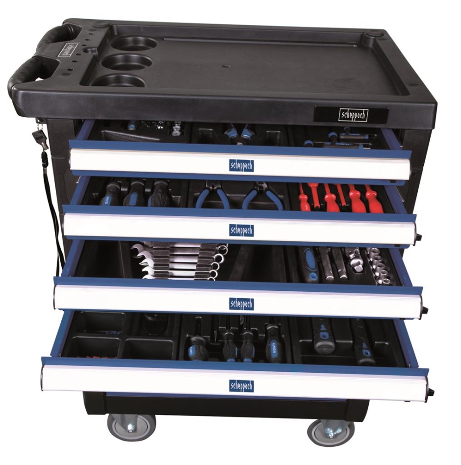 Scheppach 5909304900 TW1000 Carrello portautensili completo da 263 pezzi