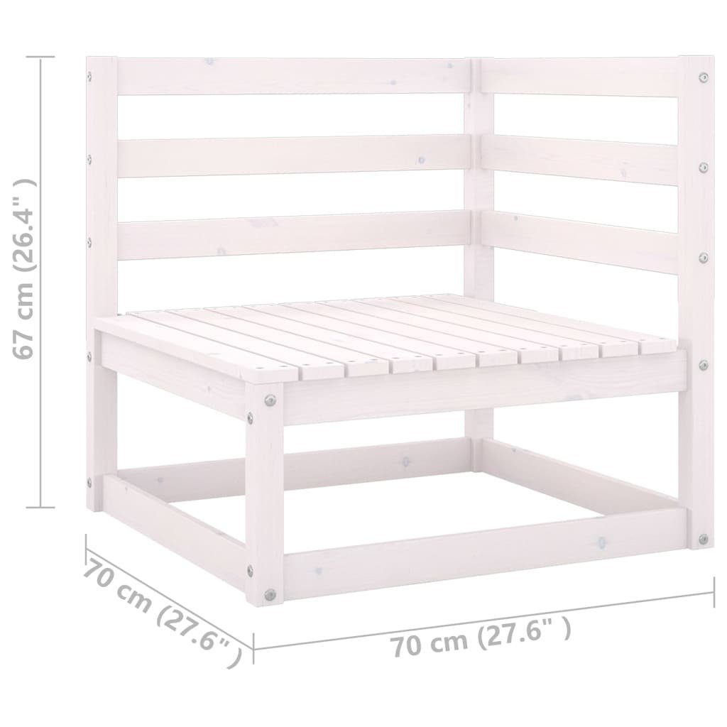 vidaXL Loungesofa 2-tlg. Garten-Lounge-Set mit Kissen Weiß Kiefer Massivholz, 1 Teile