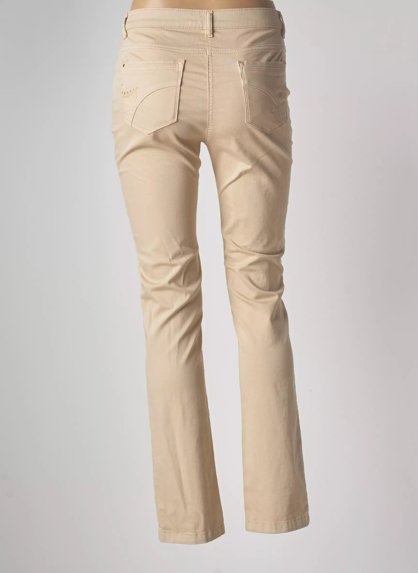 Julie Guerlande Pantalons Droits Femme couleur beige
