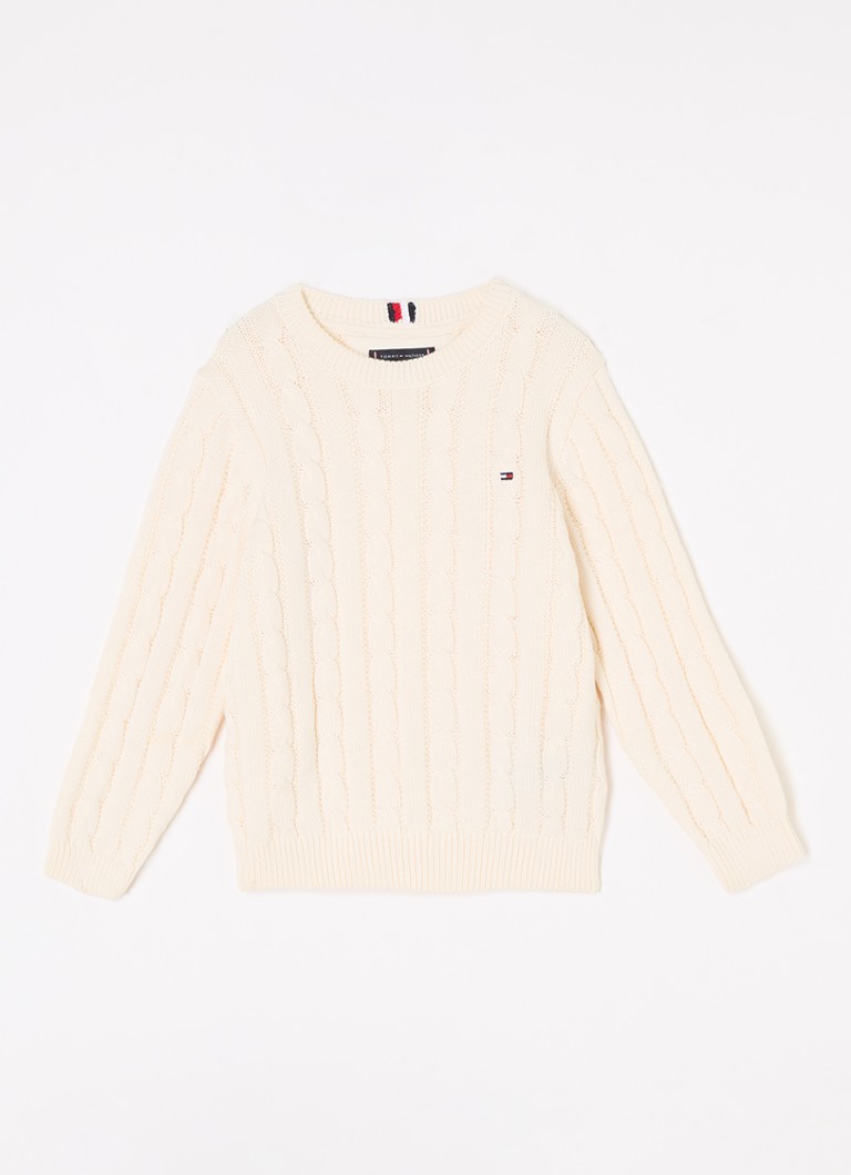 Tommy Hilfiger megztinis su kabelio formos raštu ir logotipu