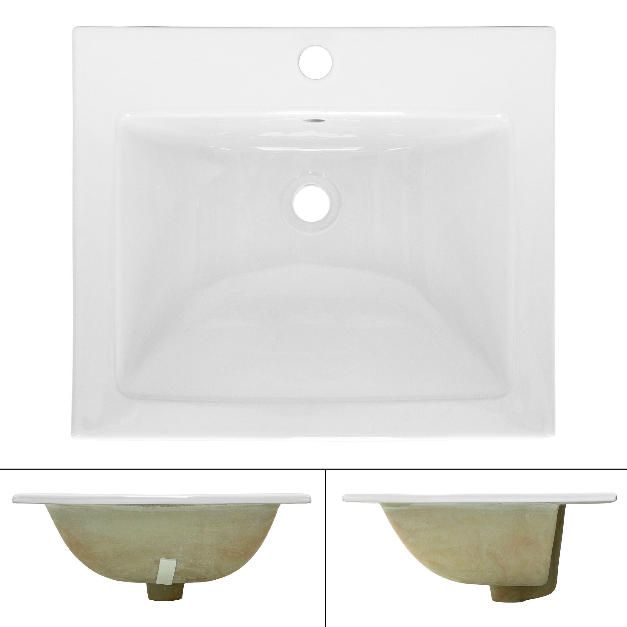 ML-DESIGN Waschbecken Einbauwaschbecken Aufsatzwaschbecken Einbauwaschtisch Handwaschbecken