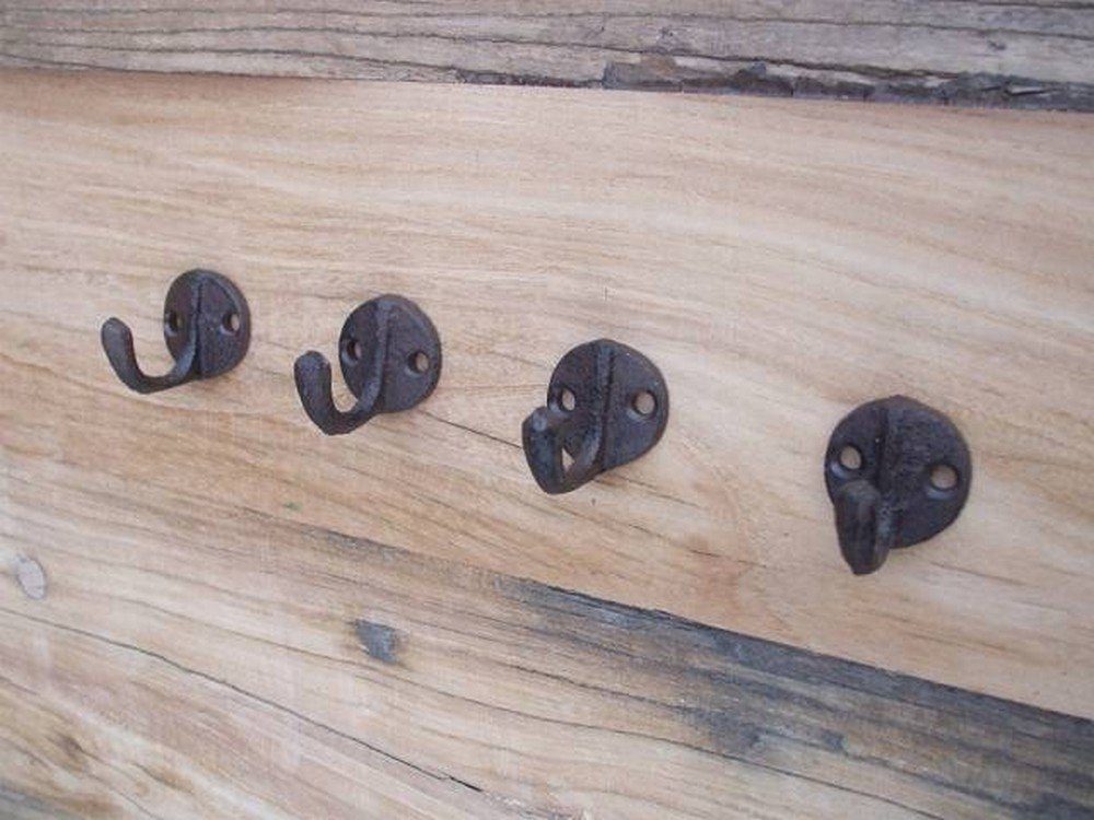 Deko-Impression Wandhaken 4-er Set, 4 Stück Wandhaken, Wandgarderobe, Gusseisen, rostfarben, (4-St)