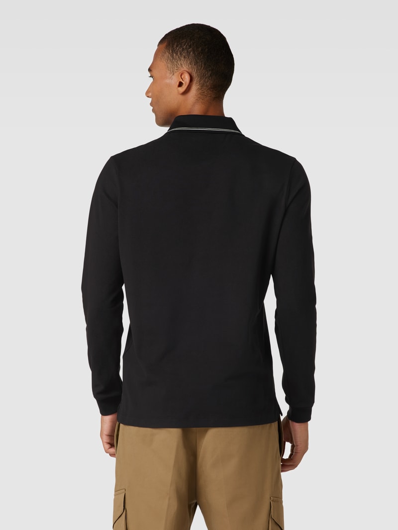 Poloshirt mit Logo-Stitching in schwarz