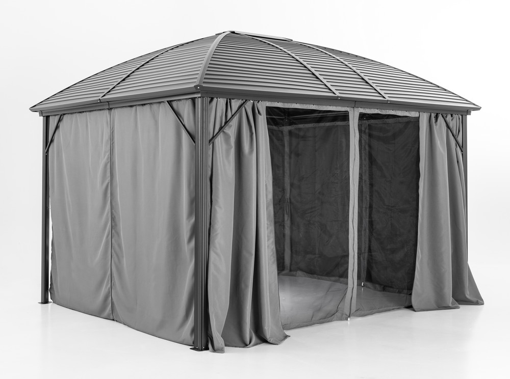 CHILLROI Aluminium XL Pavillon, Terrassenüberdachung, Gartenpavillon, ca. 3 x 3,6 m
