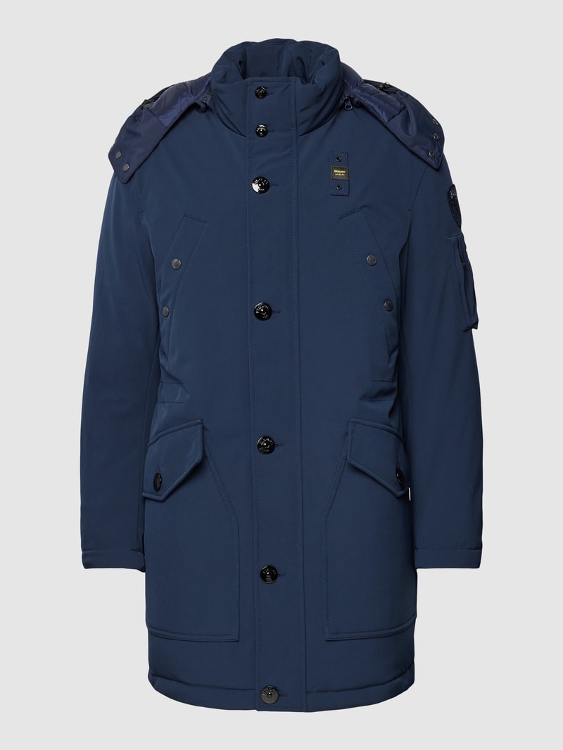 Parka mit abnehmbarer Kapuze in marineblau