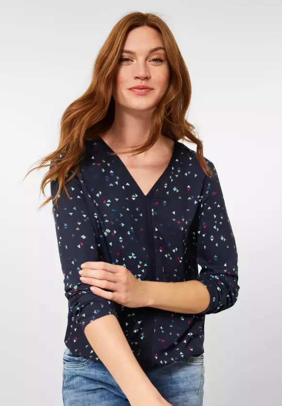 CECIL Printbluse im Materialmix