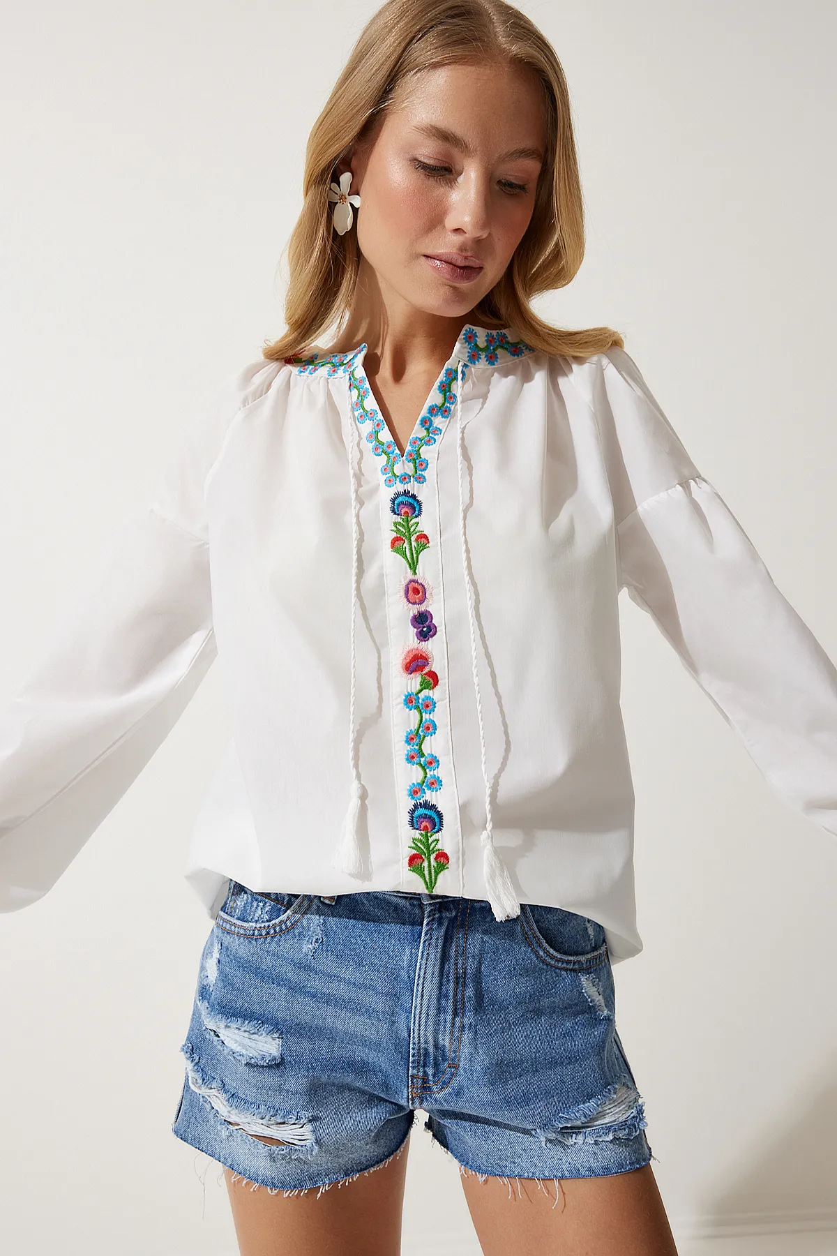 Happiness İstanbul  Bluse - Weiß - Regular Fit