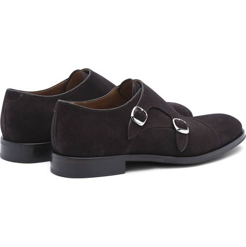 Lottusse Mokka -Kalb Wildledermönchschuhe