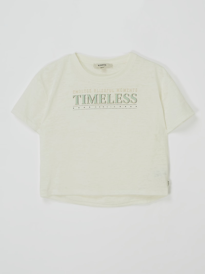 T-Shirt mit Ausbrenner-Effekt in offwhite