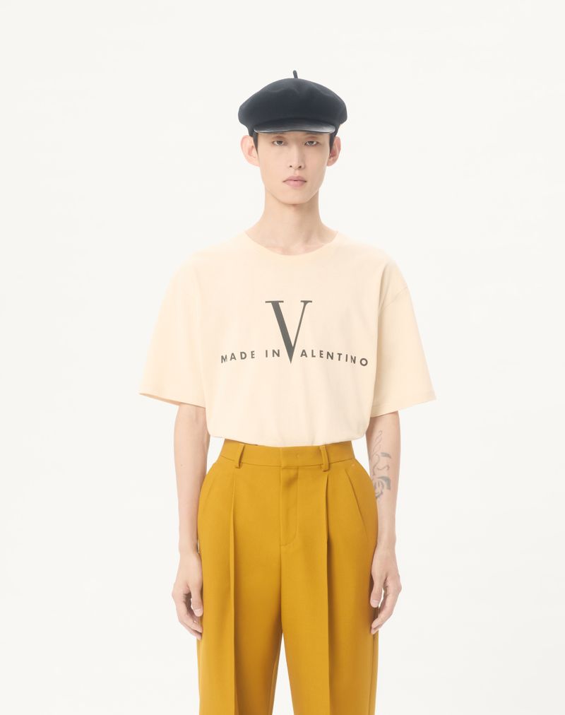 T-shirt en coton Valentino avec imprimé Made In Valentino