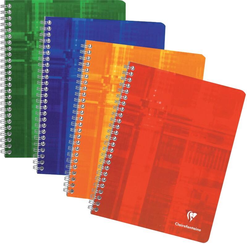 Clairefontaine METRIC Notizbuch DIN A5  Liniert Spiralbindung Laminierter Karton Farbig sortiert Perforiert 100 Seiten 50 Blatt