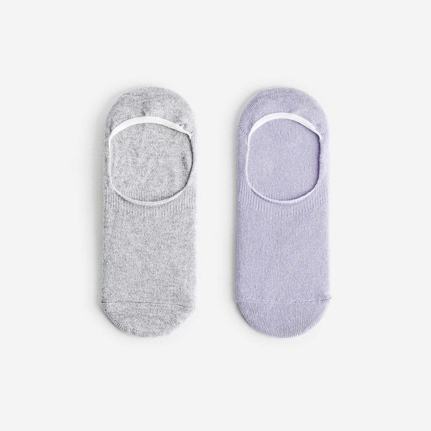 Chaussettes invisibles parme et gris argenté