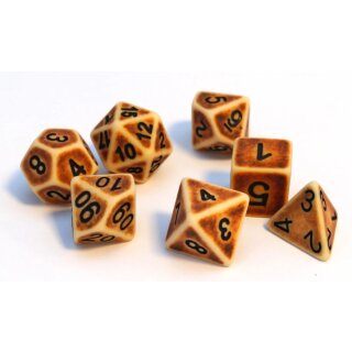 Würfelset Antique: Crafts brown (7)