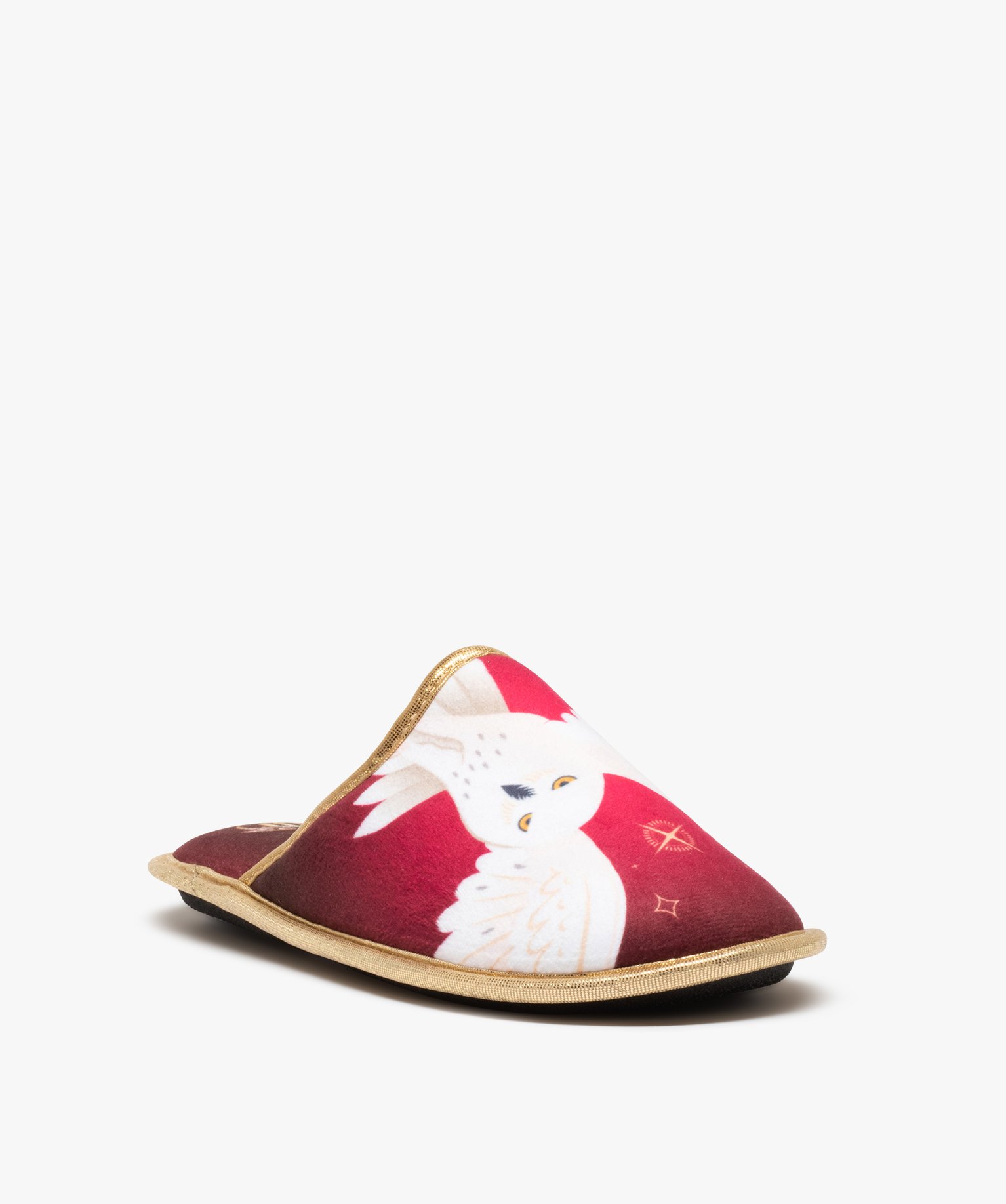 Chaussons femme mules en velours imprimé – Harry Potter rouge | GEMO
