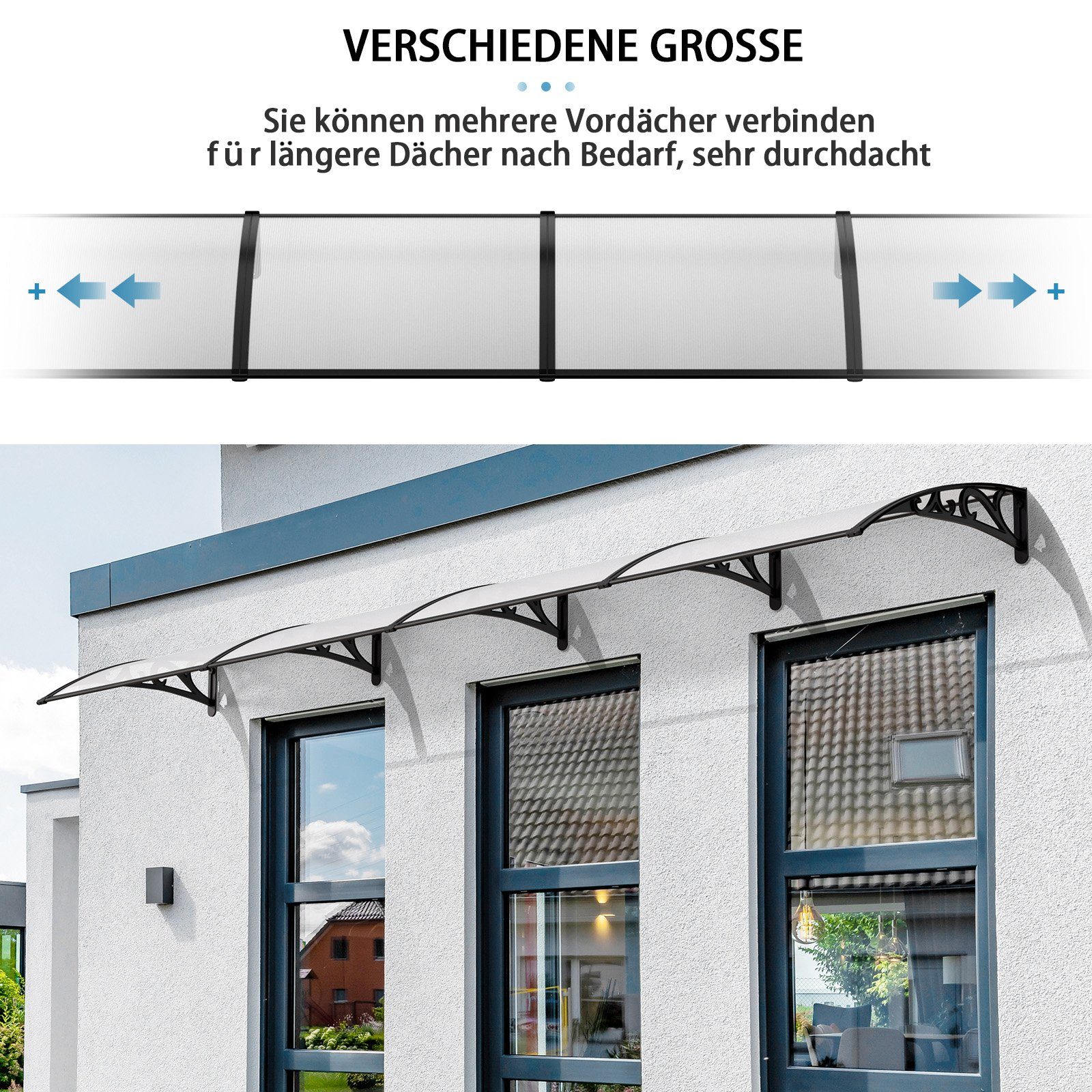 TLGREEN Vordach, Überdachung Sonnenschutz Regenschutz für Haustür