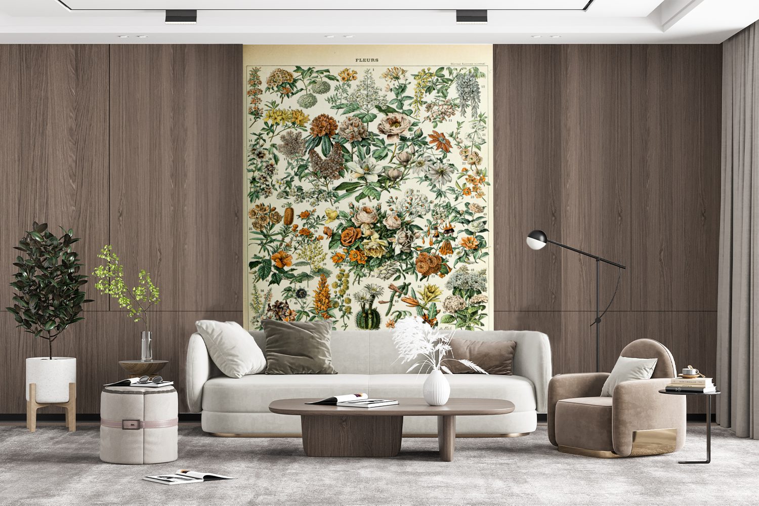 MuchoWow Fototapete Blumen - Orange - Gelb, Matt, bedruckt, (3 St), Montagefertig Vinyl Tapete für Wohnzimmer, Wandtapete
