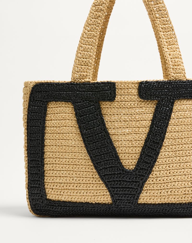 Valentino Garavani Viva Superstar Stor Raffia indkøbstaske