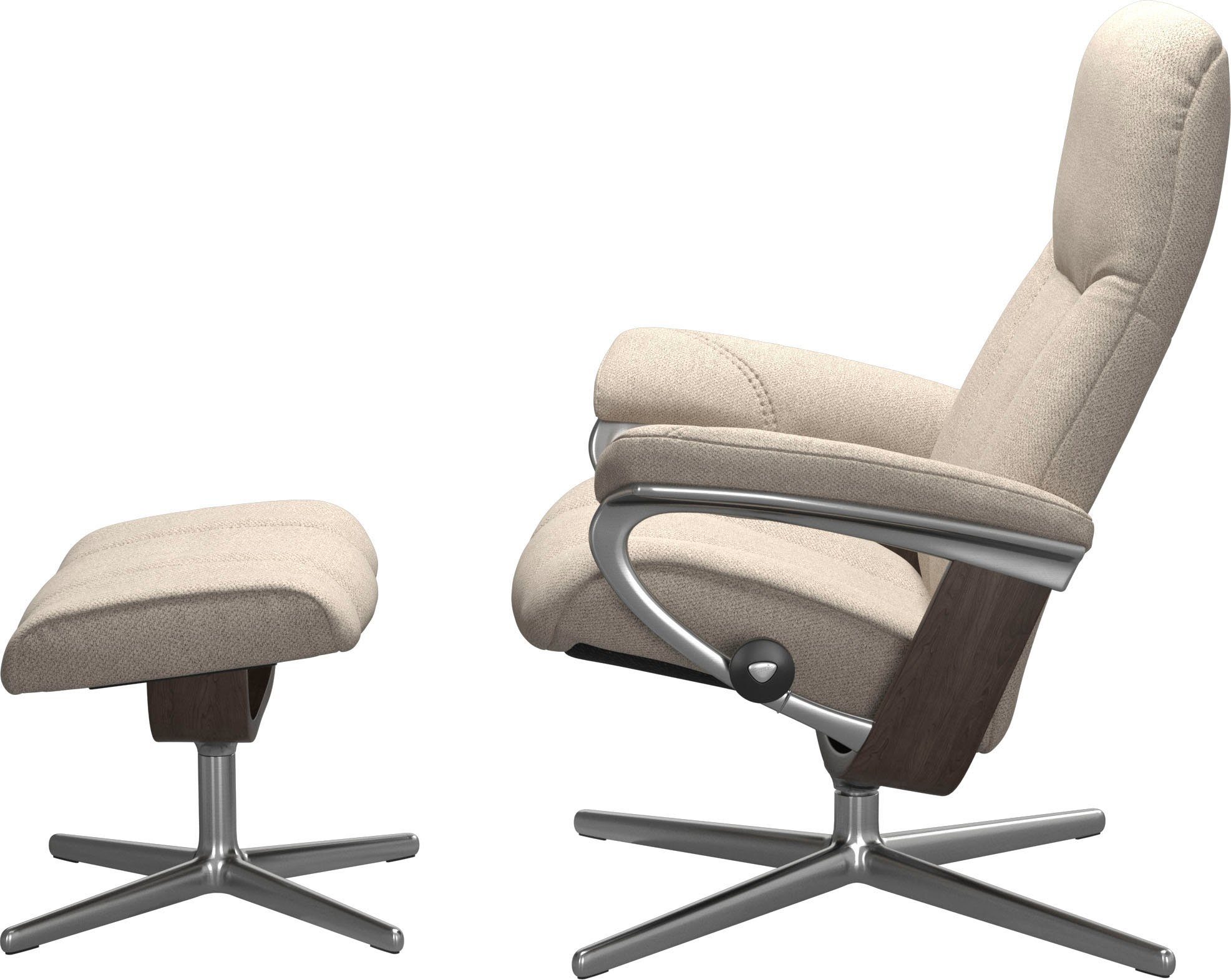 Stressless® Relaxsessel Consul (Set, Relaxsessel mit Hocker), mit Hocker, mit Cross Base, Größe S, M & L, Holzakzent Wenge
