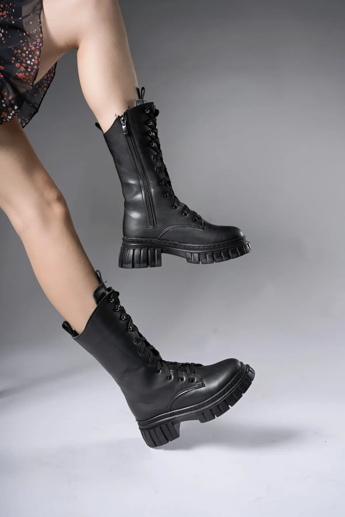 Riccon  Tuilinnel Damen-Stiefel unterhalb des Knies 00121402, schwarze Haut
