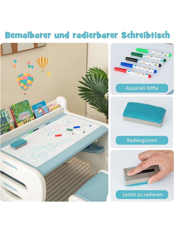 COSTWAY Sitzgruppe zum Zeichen in Blau günstig kaufen 78 cm