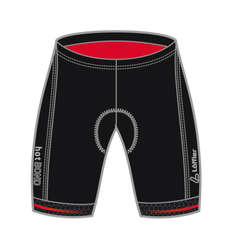 Löffler THotbond schwarz rote Herren-Radhose