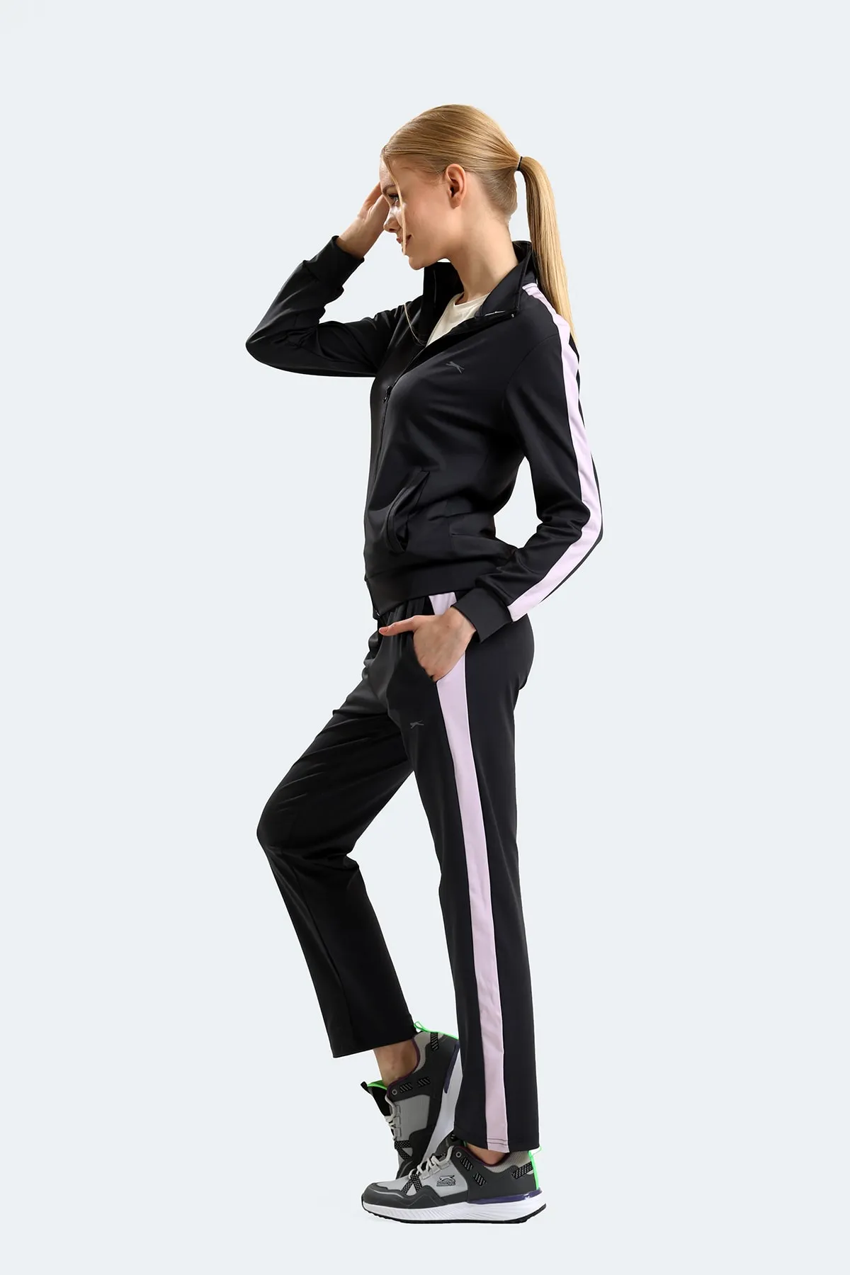Slazenger  Rıfle Damen-Trainingsanzug-Set Dunkelgrau