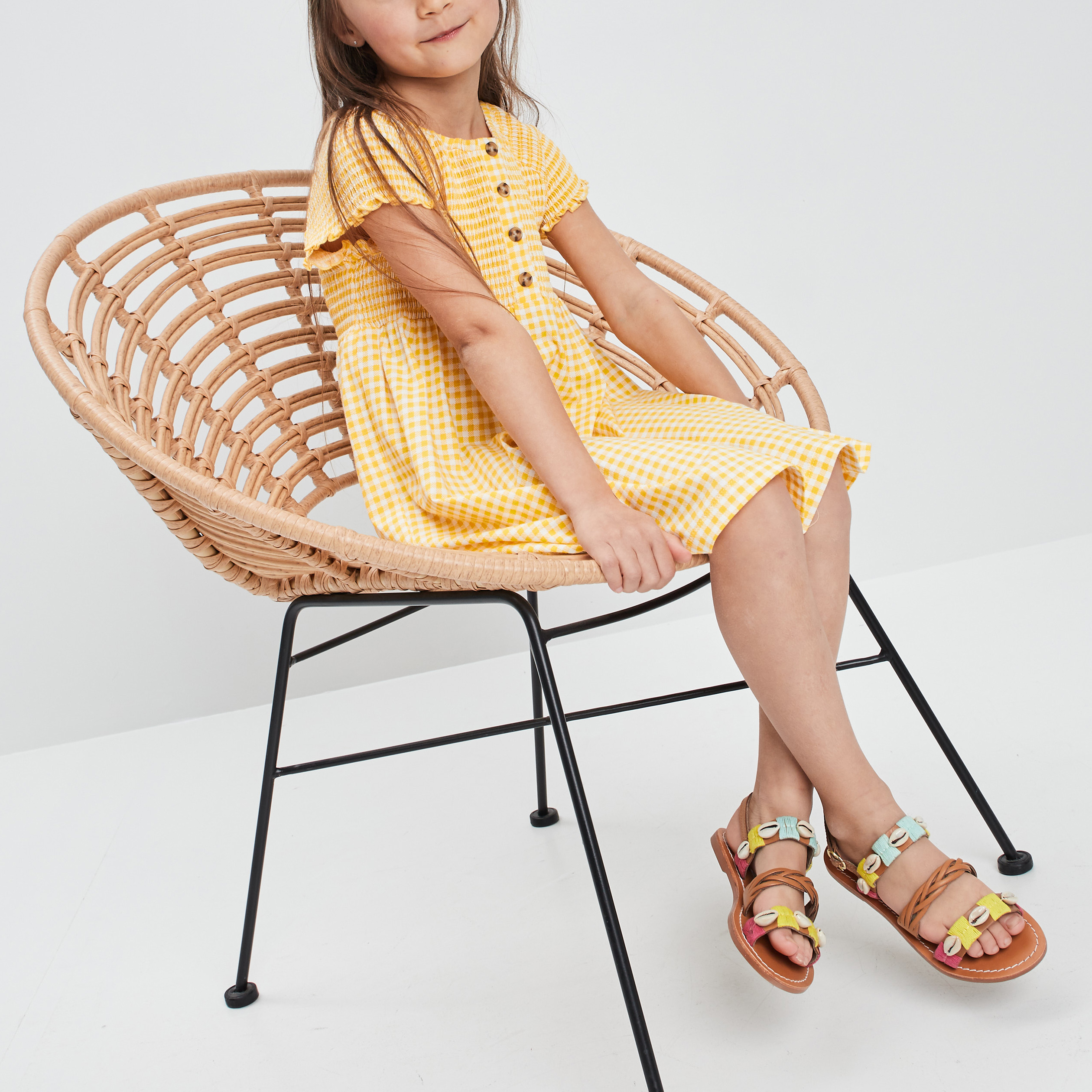 Robe évasée smockée Creeks ecru fille | La Halle