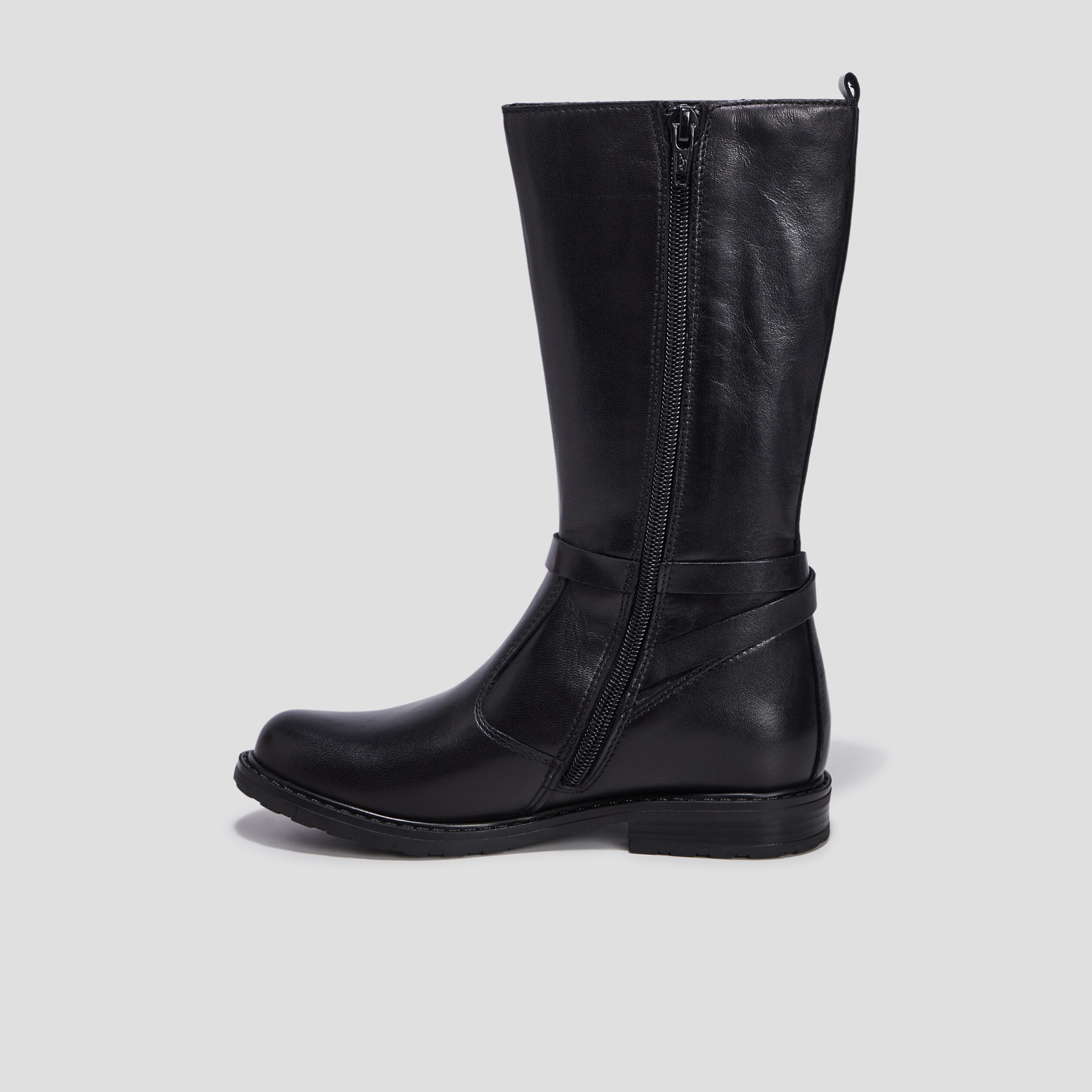 Bottes en cuir noir fille | La Halle